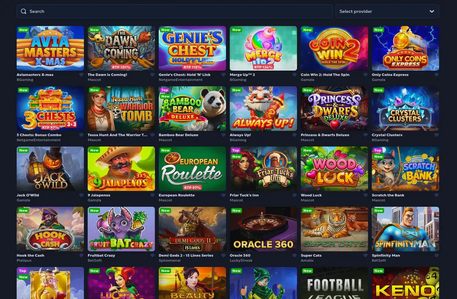 Aperçu de l'univers de jeux Locowin